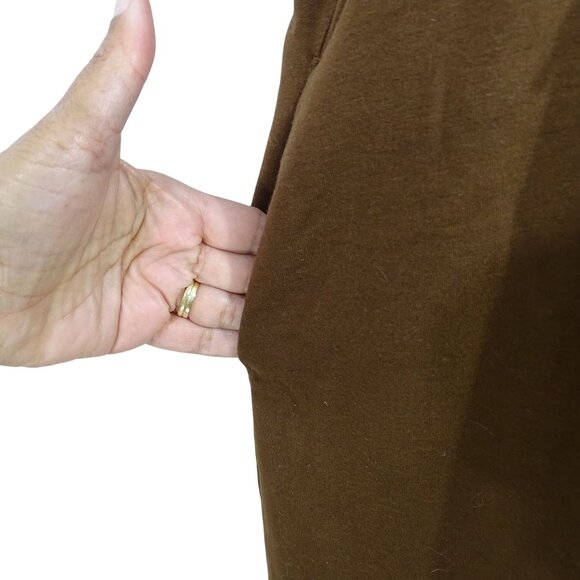 Brown Sleeveless Jumpsuit Women Size L Elastic Ankle and Waist Keyhole Back - Picture 4 of 13